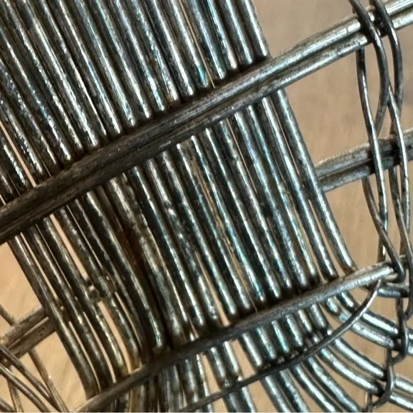 Vintage Silver Plated French Baguette  Basket Dinner Rolls Buns Woven Patina - Picture 7 of 12